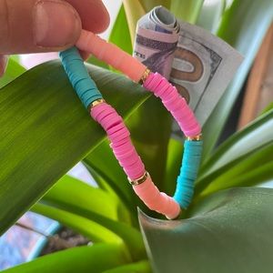 Adorable handmade Pink & Blue bracelet kids/Womens